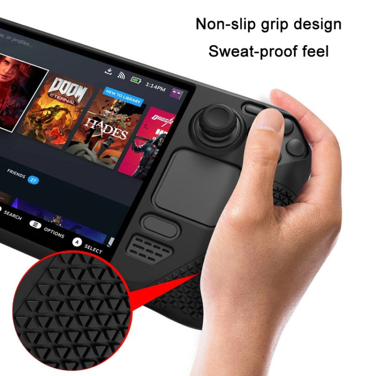 All-Inclusive Silicone Cover With Button Cap For Steam Deck, (Red), (Pink), (Black), (Blue)