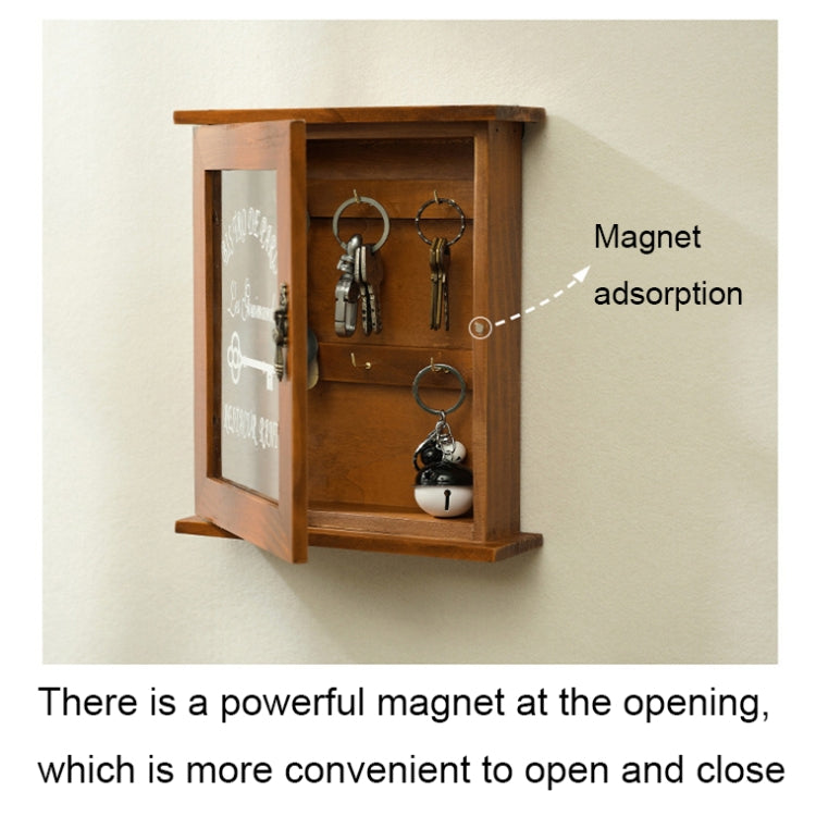 Entry Wooden Wall Hanging Key Storage Box, Spec:, Old Colors, Blue, Old with 3 Seamless Nails, Blue with 3 Seamless Nails