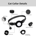 Pet Cat Reflective Collar with Bell for AirTag 2nd Gen / AirTag 1st Gen, Blue, Purple, Black, Pink, Orange, Light Green, Rose Red, Green, Yellow