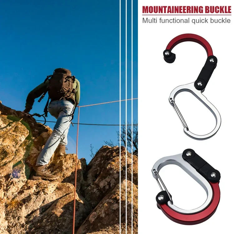 Aluminum Alloy D-type Outdoor Mountaineering Hook, S (Gold), S (Red), S (Black), S (Blue), M (Black), M (Red)