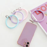 3 PCS Phone Case Silicone Bracelet Keychain Anti-fall Phone Lanyard with Patch, Pink, Purple, Blue, Lemon Yellow, Orange, Red, Black, White, Mint Green