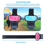 2PCS JYS JYS-NS242 For Nintendo Switch Joy-con Small Handlebar Leg Sports Straps, JYS-NS242(Black), JYS-NS242(Red Blue)