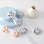 10 PCS Children Household Anti-opening Drawer Door Safety Lock, Long White Gray