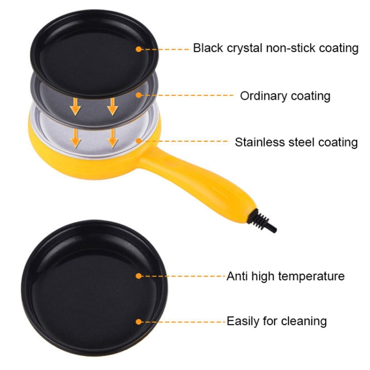 350W Electric Egg Omelette Cooker Frying Pan Steamer Cooker,EU Plug,Style:, Single Layer Set Yellow, Double Layer Set Yellow, Pan+Wood Shovel Yellow, Single Layer Set Pink, Double Layer Set Pink, Pan+Wood Shovel Pink