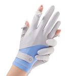 FSN02 1pair UV Resistant Ice Silk Breathable Cool Non-Slip Cycling Driving Thin Gloves, Free Code