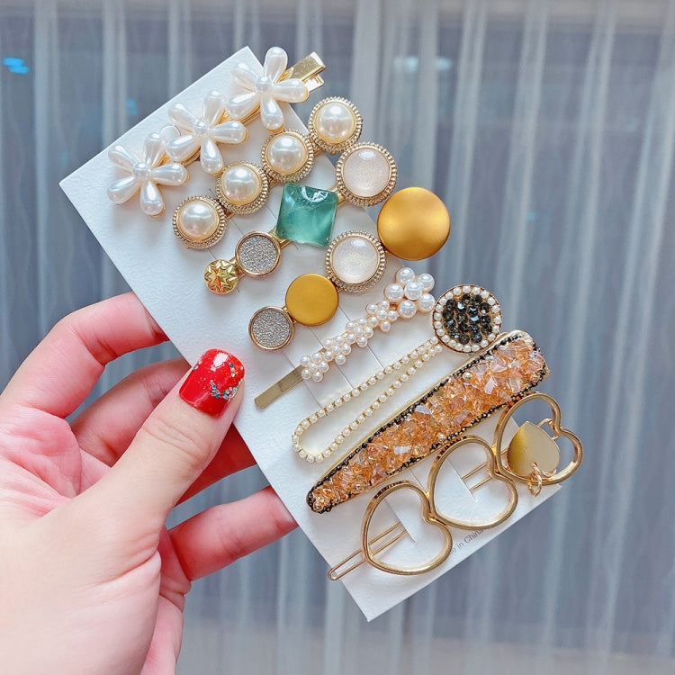 Alloy Colorful Hairpin Headgear Pearl Rhinestone Clip Set, 8PCS/Set Heavy Work, 8PCS/Set Cherry, 8PCS/Set Pink Cherry, 8PCS/Set Starfish, 7PCS/Set Mermaid, 4PCS/Set Light Blue, 6PCS/Set Purple, 6PCS/Set Fresh Green, 8PCS/Set Yellow, 7PCS/Set Yellow Hea...
