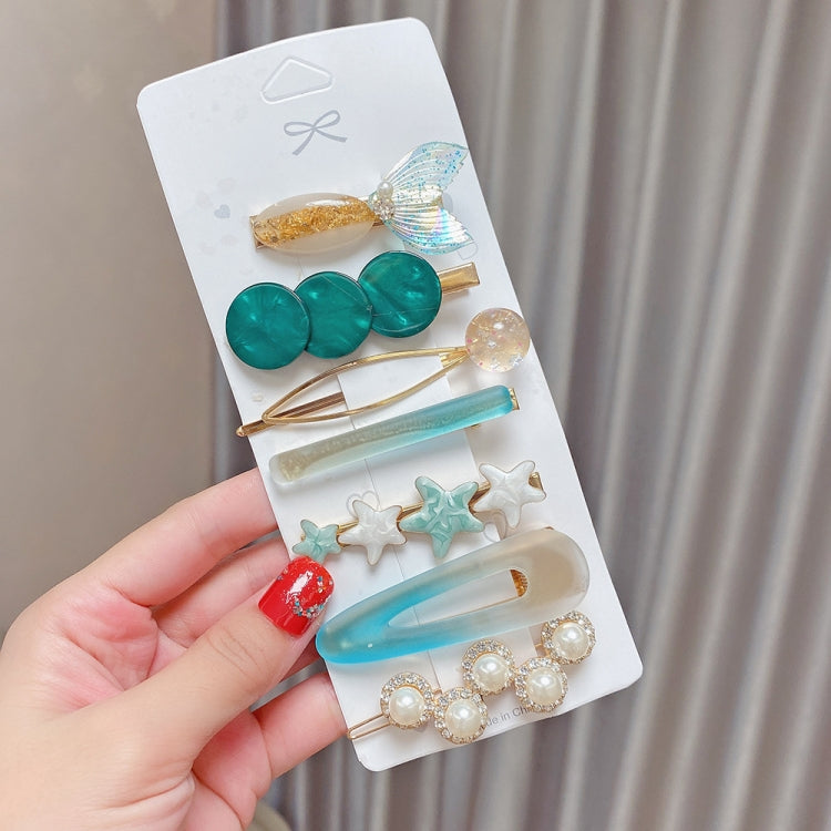 Alloy Colorful Hairpin Headgear Pearl Rhinestone Clip Set, 8PCS/Set Heavy Work, 8PCS/Set Cherry, 8PCS/Set Pink Cherry, 8PCS/Set Starfish, 7PCS/Set Mermaid, 4PCS/Set Light Blue, 6PCS/Set Purple, 7PCS/Set Yellow Heart, 7PCS/Set Diamond Hand              ...