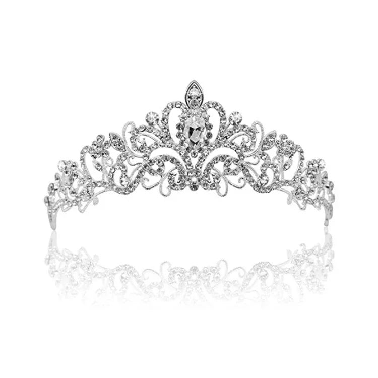 G2888 Crystal Diamond Wedding Party Braided Hair Crown Show Headband, Silver White, Silver, Gold, Rose Gold, AB Colorful, White+Pink, Pink, Blue, No Comb Rose Gold, No Comb Gold, Colorful Opal, Colorful, Purple Red Diamond, Light Purple, Light Green
