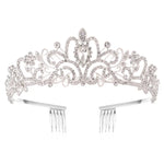 G2888 Crystal Diamond Wedding Party Braided Hair Crown Show Headband, Silver White, Silver, Gold, Rose Gold, AB Colorful, White+Pink, Pink, Blue, No Comb Rose Gold, No Comb Gold, Colorful Opal, Colorful, Purple Red Diamond, Light Purple, Light Green   ...