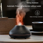 DQ705 Volcanic Flame Aroma Diffuser Essential Oil Lamp Air Humidifier with Color Night Light, DQ705(Beige), DQ705(Black)