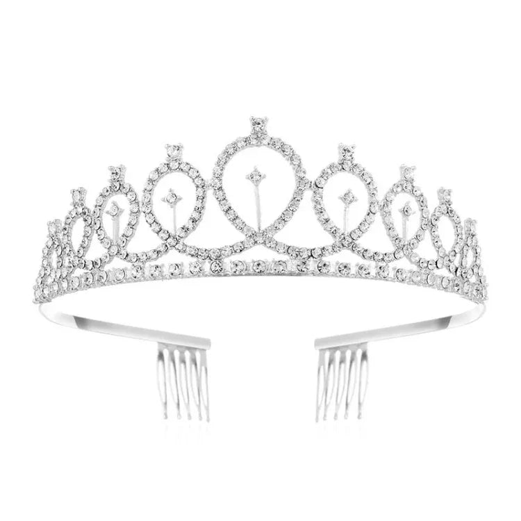 WM-02 Crystal Diamond Birthday Party Wedding Updo Crown, Color: Gold Queen Set1, Silver, Gold, Rose Gold, AB Diamond, Gold Queen, AB Silver Queen, Silver Queen, Rose Gold Queen, Golden Queen, Silver Girl, AB Gold Girl, Gold Girl, Rose Gold Girl