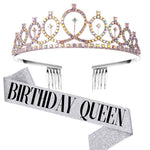 WM-02 Crystal Diamond Birthday Party Wedding Updo Crown, Color: Gold Queen Set1, Silver, Gold Queen, AB Silver Queen, Silver Queen, Rose Gold Queen, Golden Queen, Silver Girl, AB Gold Girl, Gold Girl, Rose Gold Girl, Rose Gold 21, Gold 21              ...