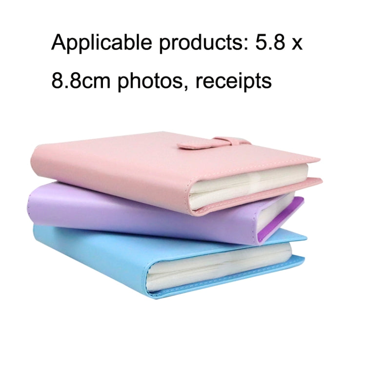 CAIUL 3 Inch PU Leather Photo Album Photo Collection Commemorative Book, Cherry Pink, Clove Purple, Qingkong Blue