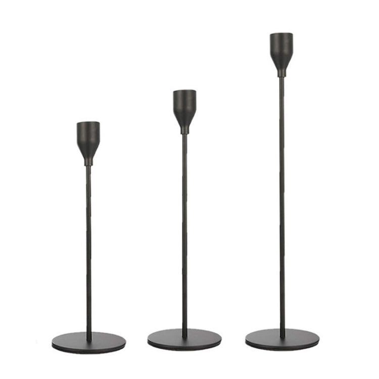 3 PCS / Set Home Decoration Wedding Wrought Iron Candle Holder, Style:, 3 PCS / Set Thin Bottom (Black), 3 PCS / Set Thin Bottom (Imitation Gold), 3 PCS / Set Thin Bottom (Silver), 3 PCS / Set Thin Bottom (Gold), 3 PCS / Set Thick Bottom (Black)       ...