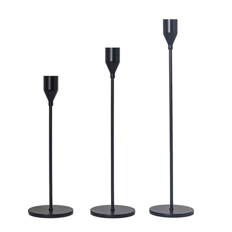 3 PCS / Set Home Decoration Wedding Wrought Iron Candle Holder, Style:, 3 PCS / Set Thick Bottom (Rose Red), 3 PCS / Set Thick Bottom (Silver), 3 PCS / Set Thin Bottom (Black), 3 PCS / Set Thin Bottom (Imitation Gold), 3 PCS / Set Thin Bottom (Silver)