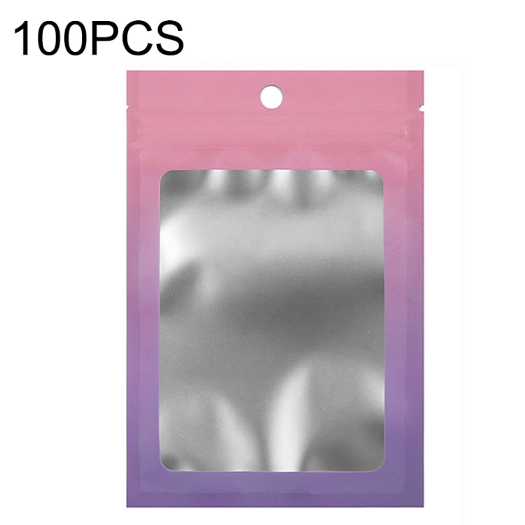 100PCS Aluminum Foil Ziplock Bag Jewelry Data Cable Sealed Packaging Bag, Size:, 7.5x10cm (Pink Gradually Purple), 7.5x10cm (Blue Gradually Pink), 7.5x10cm (Blue Gradient), 7.5x10cm (Yellow Gradient), 8.5x13cm (Pink Gradually Purple)