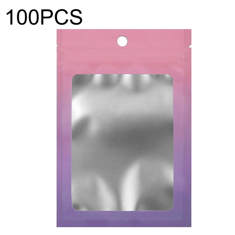 100PCS Aluminum Foil Ziplock Bag Jewelry Data Cable Sealed Packaging Bag, Size:, 7.5x10cm (Pink Gradually Purple), 7.5x10cm (Blue Gradually Pink), 7.5x10cm (Blue Gradient), 7.5x10cm (Yellow Gradient), 8.5x13cm (Pink Gradually Purple)