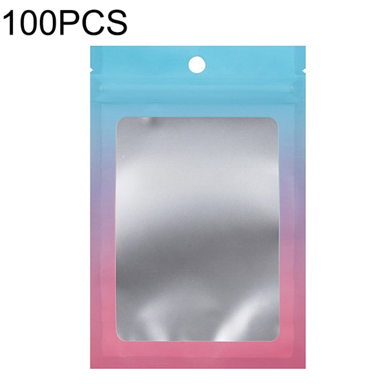 100PCS Aluminum Foil Ziplock Bag Jewelry Data Cable Sealed Packaging Bag, Size:, 7.5x10cm (Pink Gradually Purple), 7.5x10cm (Blue Gradually Pink), 7.5x10cm (Blue Gradient), 7.5x10cm (Yellow Gradient), 8.5x13cm (Pink Gradually Purple)