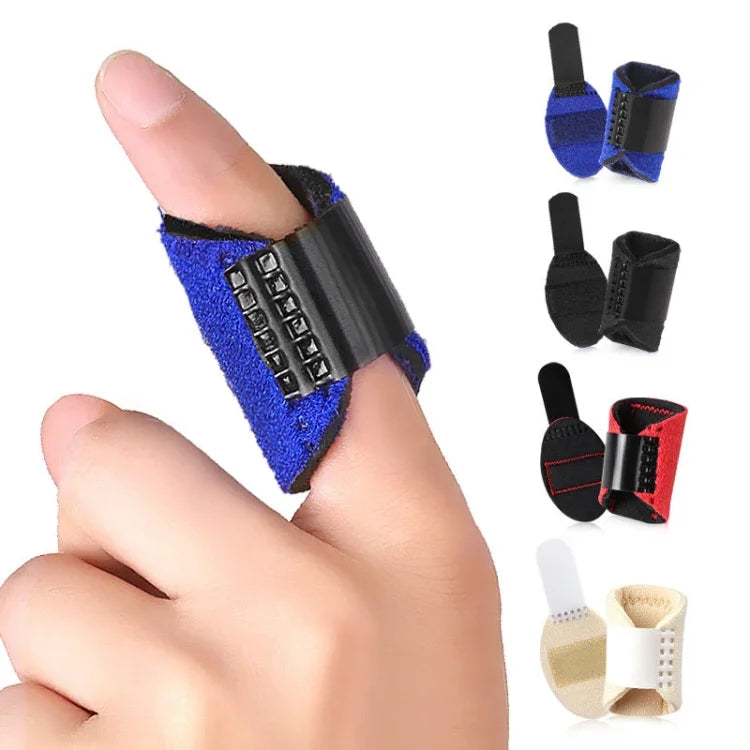 2 PCS Finger Straps Postoperative Rehabilitation Finger Protectors, Red, Blue, Black, Skin Color