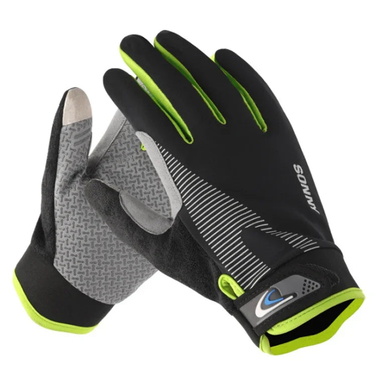 1 Pair QX0002 Sports Sunscreen Touch Screen Non-slip Wear Resistant Shock Absorbing Cycling Gloves, L
