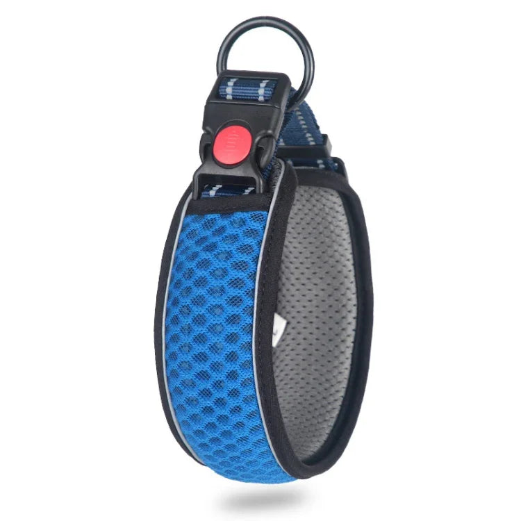 Honeycomb Net Dog Collar Neck Collar Breathable Reflective Anti-Strangle Collar, XS, S, M, L, XL