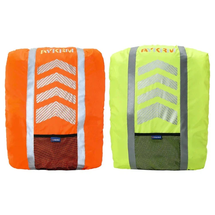 AYKRM AS6-007 Cycling Backpack Dust-proof Reflective Waterproof Cover, Fluorescent Red, Fluorescent Green