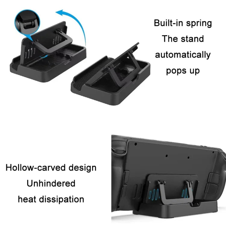 PGTECH For Steam Deck Adjustable Folding Console Stand + Trackpad Sticker Set, PGTECH Console Stand + Trackpad Sticker