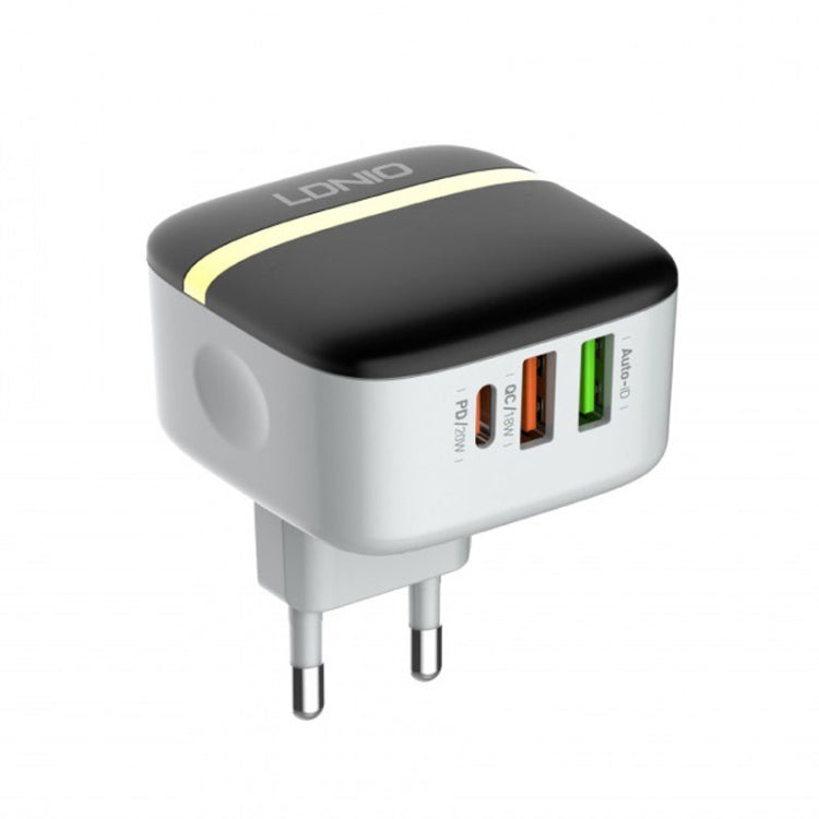 LDNIO A3513Q 32W QC3.0 3 USB Ports Phone Adapter, EU Plug with Micro USB Cable, EU Plug with 8 Pin Cable, EU Plug with Type-C Cable, EU Plug with Type C to 8 Pin Cable, UK Plug with Micro USB Cable, UK Plug with 8 Pin Cable, UK Plug with Type-C Cable  ...