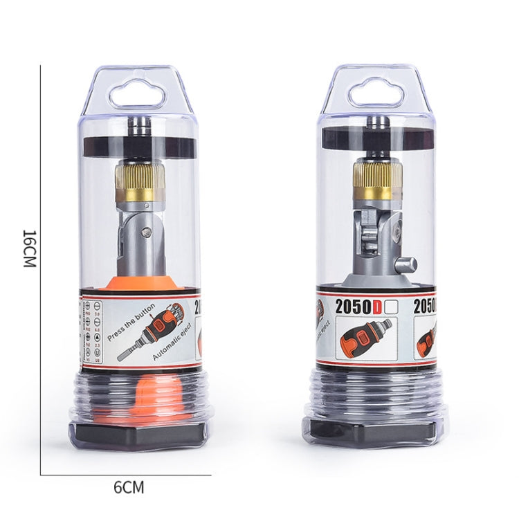 2050E 8 in 1 Portable Multifunctional S2 Batch Head Two-way Ratchet Screwdriver Set, 8 In 1 Orange, 8 In 1 Gray