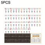 5PCS Children Piano Keyboard Color Stickers Musical Instrument Accessories, QT-005, QT-005-A, QT-0302