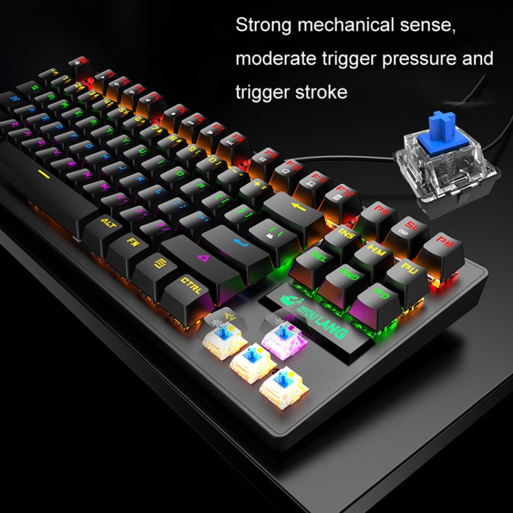 ZIYOULANG K2 87 Keys Office Laptop Punk Glowing Mechanical Wired Keyboard, Cable Length: 1.5m, K2 White, K2 Pink, K2 Blue, K2 Black