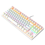 ZIYOULANG K2 87 Keys Office Laptop Punk Glowing Mechanical Wired Keyboard, Cable Length: 1.5m, K2 White, K2 Pink, K2 Blue, K2 Black