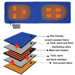 Winter USB Rechargeable Smart Seven Zone Heating  Anti-cold Sleeping Bag Pad, 198x62cm Black Gray, 198x62cm Blue Orange