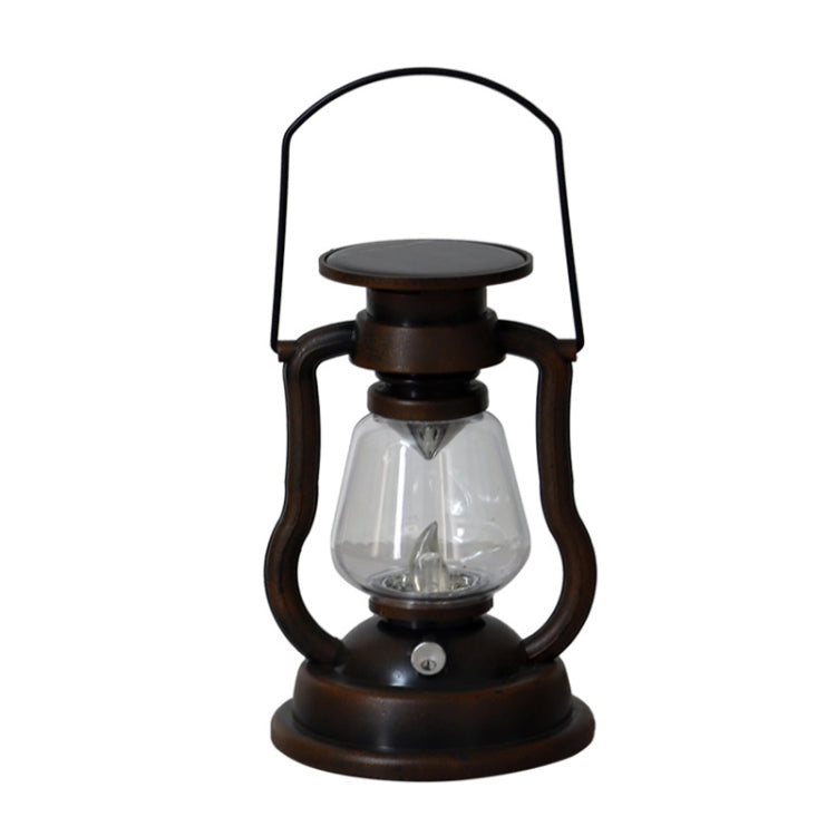 200802 Retro Solar Kerosene Lamp Shape Handheld Lamp Home Decor Flame Lamp, Bronze, Gold, Silver, Rusty, Red