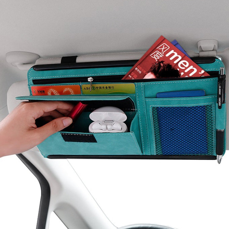 DE RAN FU Car Shade Glasses Box Storage Bag Car Flip Fur Glue Box Zipper Card Bag, 8018 Blue, 8018 Black, 8018 Brown, 8018 Grey