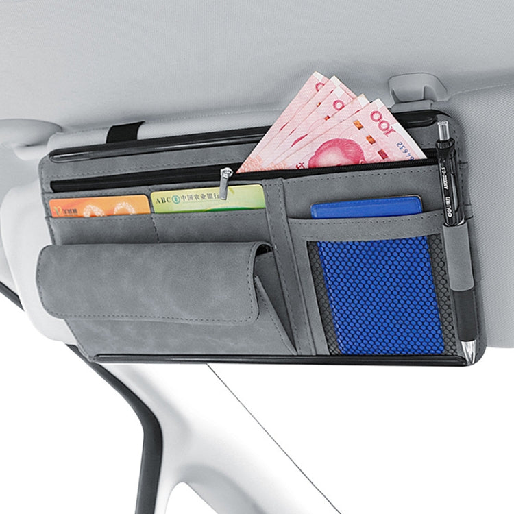 DE RAN FU Car Shade Glasses Box Storage Bag Car Flip Fur Glue Box Zipper Card Bag, 8018 Blue, 8018 Black, 8018 Brown, 8018 Grey