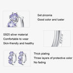 SCE1533 Purple Flower Vermiculite Ear Buckle 925 Silver Earrings, SCE1533