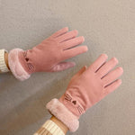 A56 Keep Warm Touch Screen Plus Velvet Thick Anti-Cold Riding Gloves, A56 Pink, A56 Gray, A56 Black