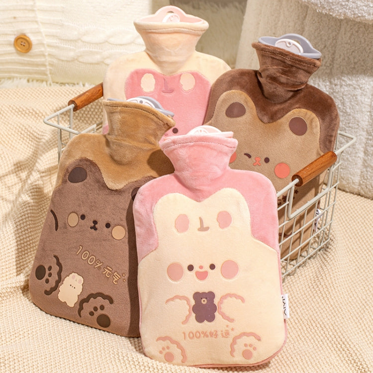 ZS103 Cartoon Plush Water-filled Hot Water Bags Explosion-proof Leak-proof Warming Water Bottle, Spec:, Pink Lucky Rabbit, Beige Lucky Rabbit, Brown Bear, Khaki Bear, Purple Duck, Pink Rabbit, Deep Blue Duck, Ink Green Duck, Intervened Pink