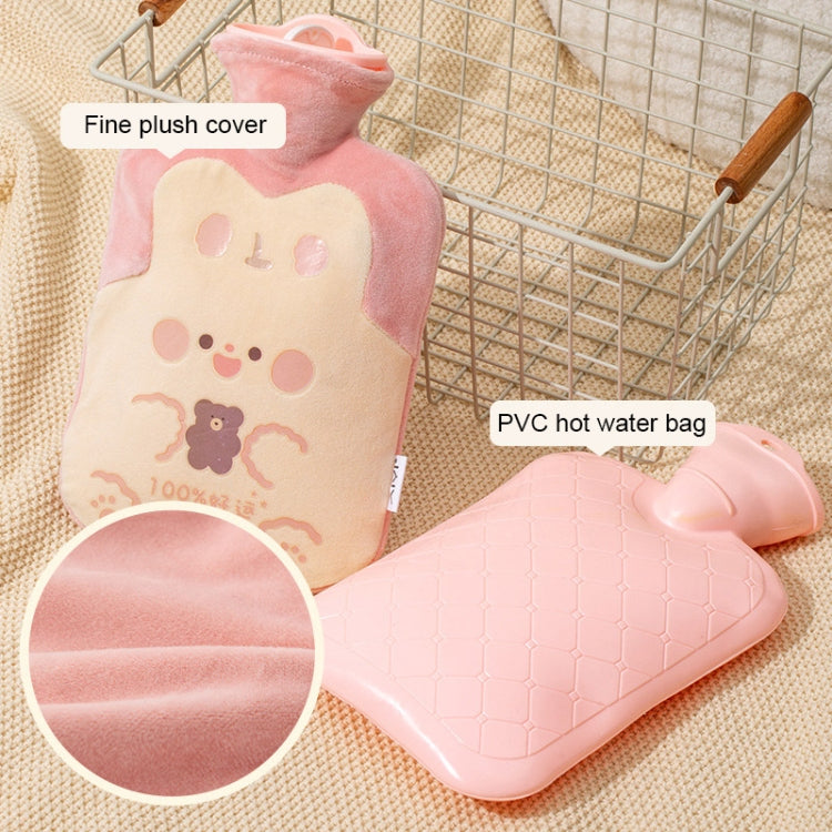 ZS103 Cartoon Plush Water-filled Hot Water Bags Explosion-proof Leak-proof Warming Water Bottle, Spec:, Pink Lucky Rabbit, Beige Lucky Rabbit, Brown Bear, Khaki Bear, Purple Duck, Pink Rabbit, Deep Blue Duck, Ink Green Duck, Intervened Pink