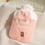 ZS103 Cartoon Plush Water-filled Hot Water Bags Explosion-proof Leak-proof Warming Water Bottle, Spec:, Pink Lucky Rabbit, Beige Lucky Rabbit, Brown Bear, Khaki Bear, Purple Duck, Pink Rabbit, Deep Blue Duck, Ink Green Duck, Intervened Pink