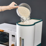 One Button Press Insect Proof Sealed Moisture Proof Fresh Rice Storage Bin, 5 KG