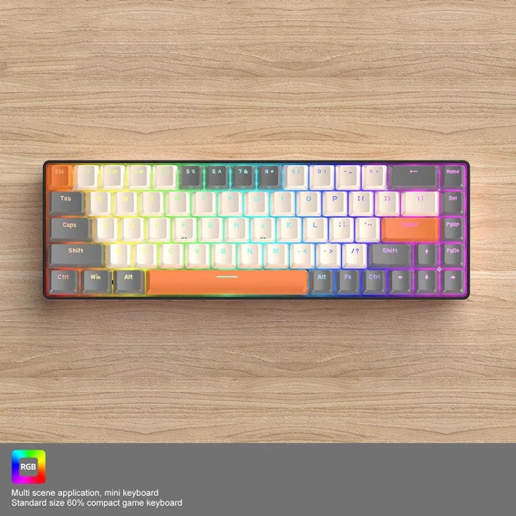 ZIYOU LANG T8 68 Keys RGB Gaming Mechanical Keyboard, Cable Length: 1.5m, Style:, T8 Micro Light Version Green Shaft