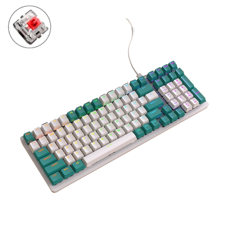 ZIYOU LANG  K3 100 Keys Game Glowing Wired Mechanical Keyboard, Cable Length: 1.5m, Style:, K3 Micro Light Hot Plug Version Red Axis, K3 Water Green Hot Plug Version Green Axis, K3 Micro Light Version Green Axis, K3 Micro Light Version Red Axis        ...