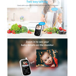 UU24 2.4 Inch Wireless Baby Monitor Camera Temperature Monitor 2 Way Audio VOX Lullaby, UU24 UK Plug, UU24 US Plug, UU24 EU Plug