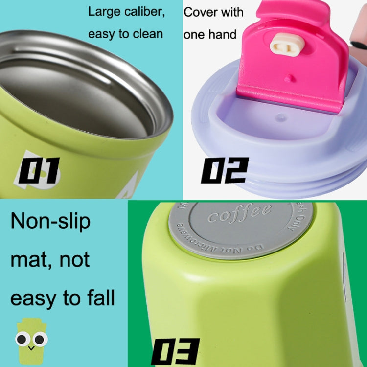 Cartoon Thermal Insulation Cup 316 Stainless Steel Coffee Mug Water Cup, Capacity:, 400ml Pink, 400ml Light Green, 400ml White, 400ml Purple