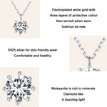 S925 Sterling Silver Sparkling O Chain Necklace Moissanite Pendant, MSN003