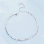S925 Sterling Silver White Gold Plated Pop Zirconia Bracelet, BSB097