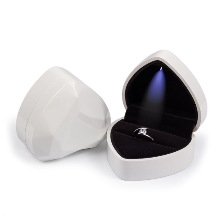 017015-20 Heart-shaped LED Light Ring Necklace Storage Box without Jewelry, Spec:, Ring(White), Pendant(Pink), Ring(Red), Ring(Gold), Ring(Blue), Ring(Black), Ring(Pink), Pendant(White), Pendant(Red), Pendant(Gold), Pendant(Blue), Pendant(Black)