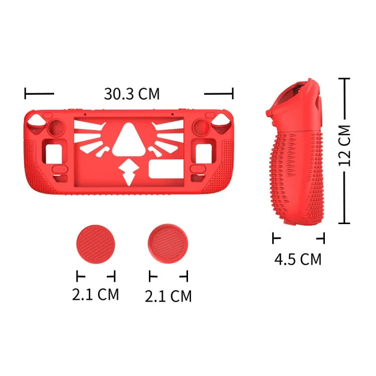 For Steam Deck V V4-1 Silicone Non-slip Protective Case for Pocket Consoles with Holder Function, V4-1Black), V4-1(Red), V4-1(Green), V4-1(Blue)